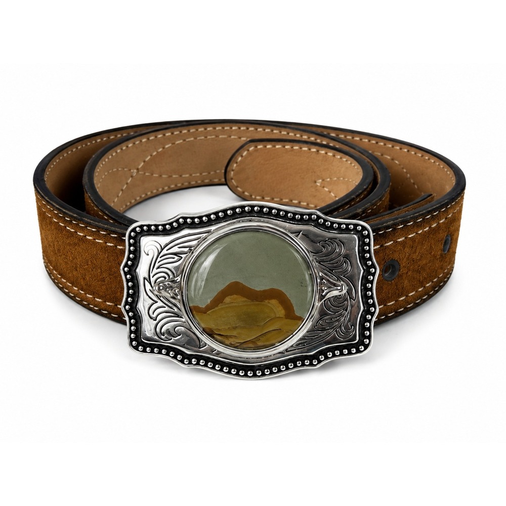 Vintage Nocona Western Leather Belt Size 36 Brown Cowboy Rodeo Buckle USA